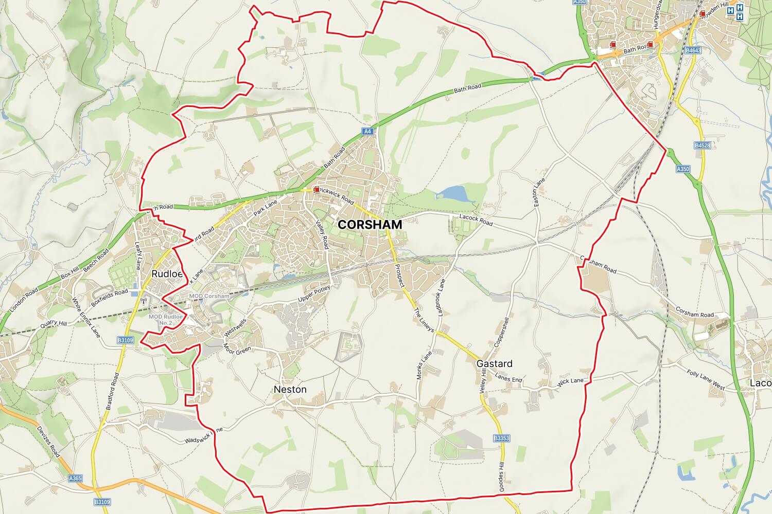 Map of Corsham