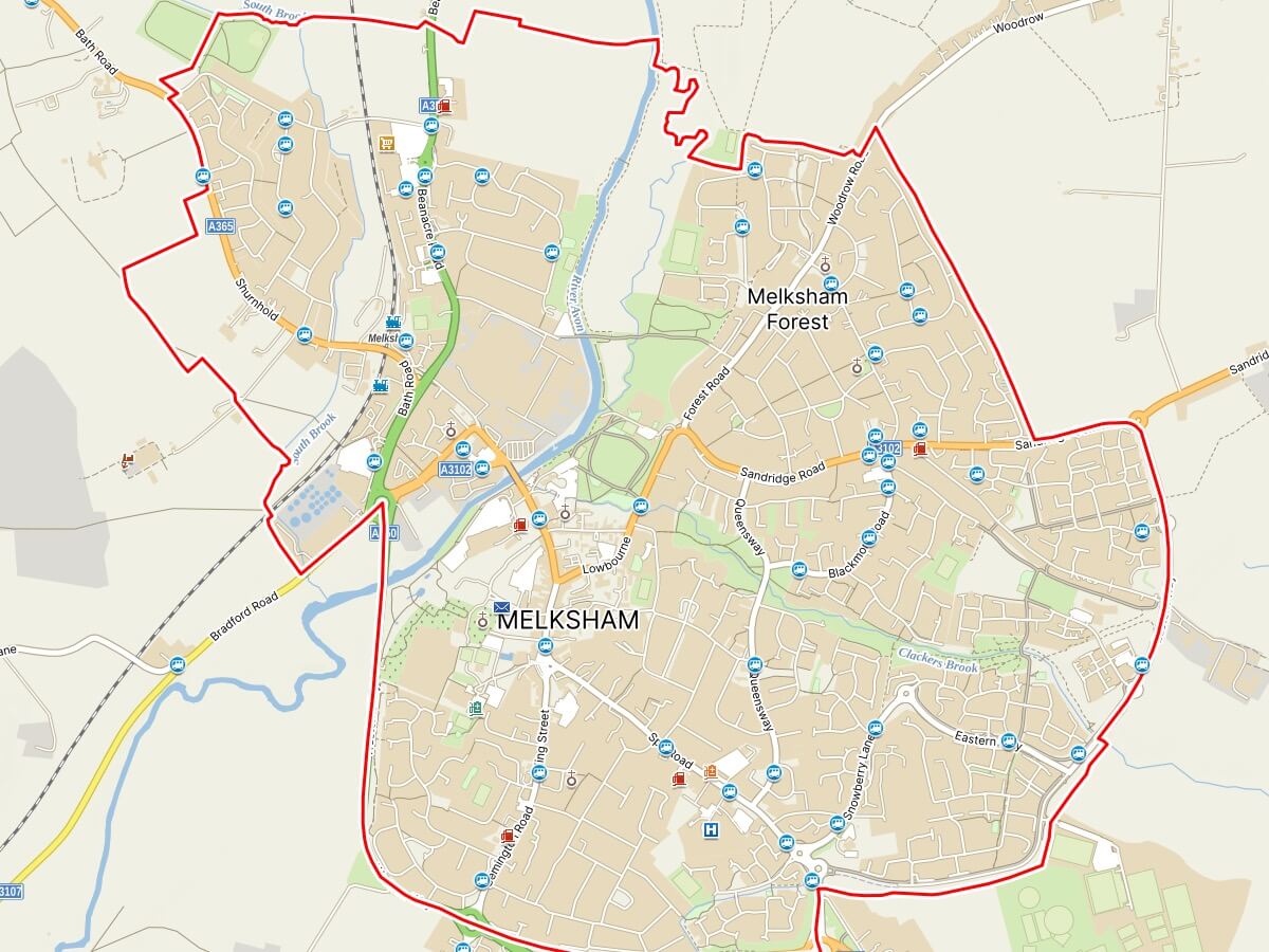 Map of Melksham